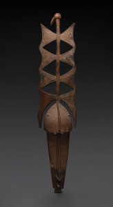 Totemic mask, carved and patinated wood, Bobo Fing tribe, Upper Volta (Burkina Faso), 143cm high