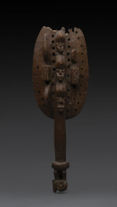 A ceremonial staff, carved wood, Ijo tribe, Nigeria, 37cm