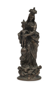 SALVATORE MARCHI Virgin Mary and child, cast bronze, 19th century, signed "S. Marchi", ​21.5cm high