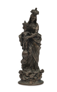 SALVATORE MARCHI Virgin Mary and child, cast bronze, 19th century, signed "S. Marchi", 21.5cm high
