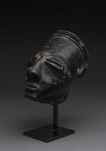 A funerary bust, painted pottery, Akan-Ashanti tribe, Ghana, 16cm high