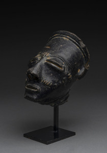 A funerary bust, painted pottery, Akan-Ashanti tribe, Ghana, ​16cm high