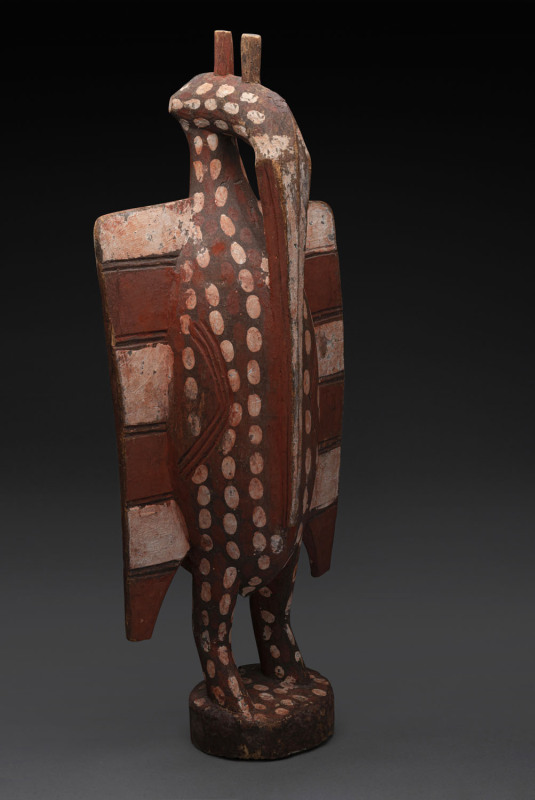 PORPIANONG bird totem, carved wood with paint and earth pigment, Senufo tribe, Ivory Coast, ​90cm high