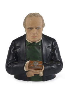 DR. RUMNEY'S PURE TOBACCO, SNUFF, MENTHOLYPTUS" point of sale advertising display, hand-painted compound rubber, early 20th century, rare. 26.5cm high, 23cm wide