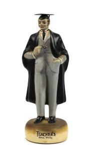 "TEACHER'S SCOTCH WHISKY" point of sale advertising statue, painted papier-mâché, early to mid 20th century, 31cm high
