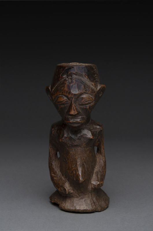 A male fetish figure, carved wood, Basongye tribe, Congo, ​15cm high