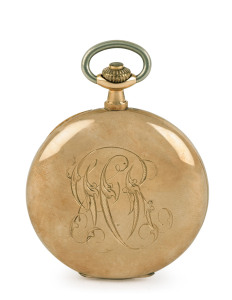 A 14ct rose gold cased full hunter gents pocket watch with crown wind, 19th century, 7cm high