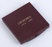 WINSTON CHURCHILL silver medal in original plush fitted box marked "SPINK & SON Ltd.", stamped "SILVER", ​6cm diameter, 82 grams - 4