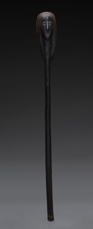 A figural staff dance wand, carved and patinated wood, Baule tribe, Ivory Coast, ​73cm high