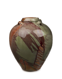 ROBERT BARRON large Australian studio pottery vase, signed "Robert Barron", 52cm high, 42cm wide