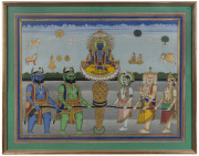 An Indian Hindu religious painting, 19th/20th century, ​59 x 74cm overall - 2