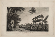 William HODGES (Britain, New Zealand, Australia, 1744-97) "The Landing at TANNA one of the NEW HEBRIDES.", "AFIA-TOO-CA, A BURYING PLACE IN THE ISLE OF AMSTERDAM.", "VIEW IN THE ISLAND OF NEW CALEDONIA", "MONUMENTS IN EASTER ISLAND" and "A TOUPAPOW WITH A - 5