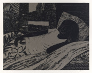 Ray Austin CROOKE (1922 - 2015) Sleeping woman coloured screenprint, editioned [2/20], titled & signed to lower margin, 40 x 50.5cm (image size).