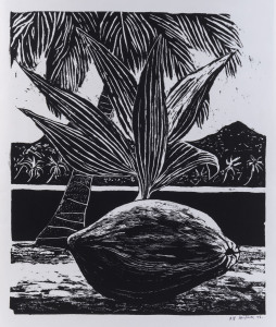 Ray Austin CROOKE (1922 - 2015) Untitled (Coconut Palm Sprout) screenprint on rag paper, marked "A/P", dated '98 & signed to lower margin, 46 x 37.5cm (image size).