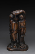 Flores ARIAS, Mexican folkart sculpture, carved timber, signed "ARIAS" mid 20th century, ​53cm high