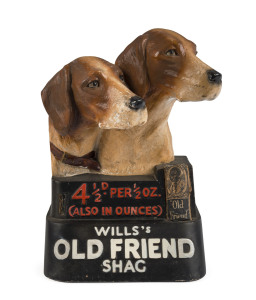 "WILL'S OLD FRIEND SHAG" point of sale advertising display, early 20th century, ​30cm high