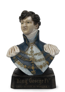 "KING GEORGE IV OLD SCOTCH WHISKY" point of sale advertising bust, painted rubber, early to mid 20th century, 20cm high
