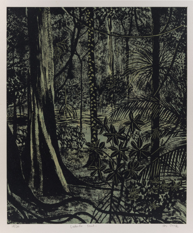 Ray Austin CROOKE (1922 - 2015) Lockerbie Scrub, screenprint, editioned [19/20], titled & signed to lower margin, 48 x 38cm (image size).