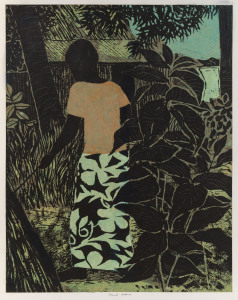 Ray Austin CROOKE (1922 - 2015) Island Gardener, hand-coloured screenprint, titled to lower margin, 50 x 38cm (image size).