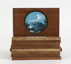MAGIC LANTERN group of seven coloured slides by NEWTON & Co. FLEET STREET of LONDON, 10 x 16.5cm each