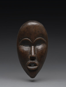 A ceremonial mask, carved wood, Dan tribe, Ivory Coast, ​23cm high