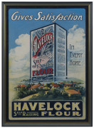 ADVERTISING: "HAVELOCK Self-Raising Flour" point-of-sale display card, printed by P.C.Prosser; circa 1920s. The Havelock Flour Factory was in Mt. Alexander Road, Flemington, Victoria. ​31 x 44cm