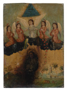 Four antique icons, hand-painted on tin, Philippines or Central American origin, 18th and 19th century,35 x 25cm each approximately - 3