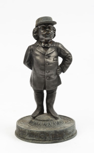 A French novelty figural inkwell, cast spelter, 19th century, 17.5cm high