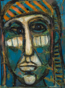 Joseph GREENBERG (1923 - 2007) Portrait, oil on board, 51 x 38cm.