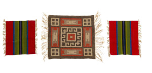 Three small hand-woven mats, Central and Southern America, the largest 48 x 46cm