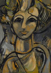 Joseph GREENBERG (1923 - 2007) Roni, oil on board, 61 x 43.5cm.