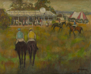 Joseph GREENBERG (1923 - 2007) The Country Races oil on board, signed lower right, 92 x 110cm.