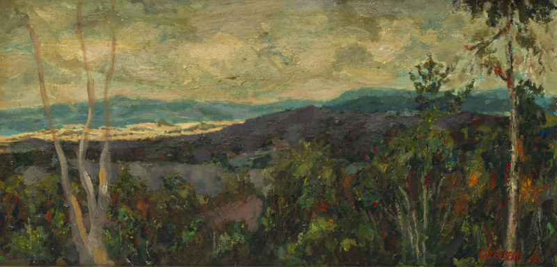 Joseph GREENBERG (1923 - 2007) The Grampians oil on board, signed and dated '80 lower right, 26 x 51cm.