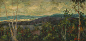 Joseph GREENBERG (1923 - 2007) The Grampians oil on board, signed and dated '80 lower right, 26 x 51cm.