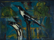 Joseph GREENBERG (1923 - 2007) A magpie came to chat, oil on artists board, 46 x 61cm.