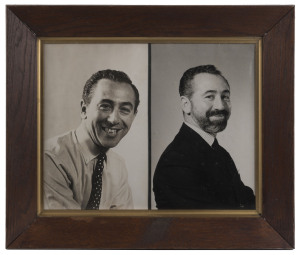 JOSEPH GREENBERG, two photograph portraits together in an oak frame, 55 x 63cm overall