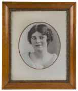 Two framed photograph portraits of Joseph Greenberg's parents in antique maple frames, ​the larger 63 x 74cm - 2