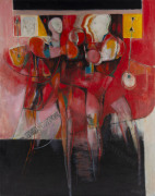 Joseph GREENBERG (1923 - 2007), The Progenitors of Pugilism, acrylic on canvas, signed lower right 154 x 122cm.