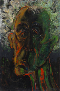 Joseph GREENBERG (1923 - 2007), self portrait, acrylic on canvas board, 92 x 61cm