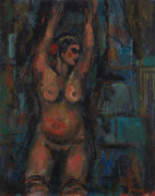 Joseph GREENBERG (1923 - 2007), female nude, acrylic on board, ​signed lower right, 77 x 61cm