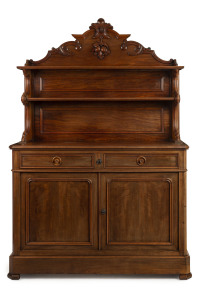 An antique English mahogany chiffonier, circa 1865, 190cm high, 126cm wide, 46cm deep