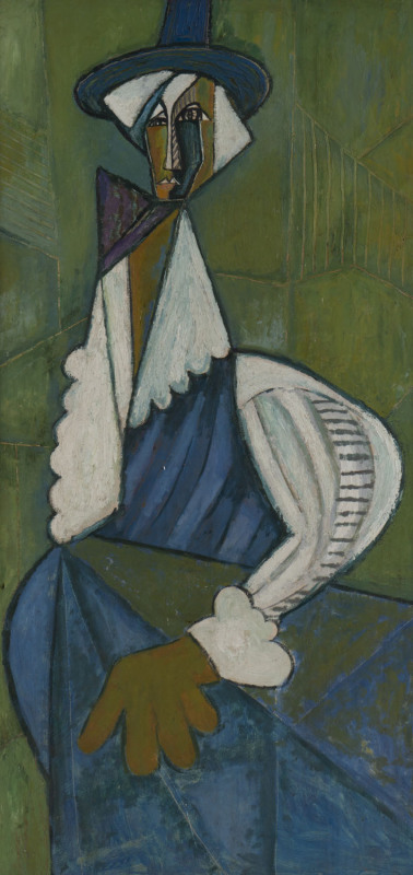 Joseph GREENBERG (1923 - 2007), The Welsh lady, acrylic on board, 121 x 60cm