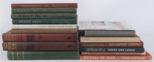 A shelf of books of Military and Naval interest, (16).