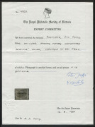 TASMANIA : TASMANIA: Postal Fiscals: 1900 (SG.F36d) 1d blue Platypus variety "''REVENUE' overprint doubled", some gum discolouration, Cat &pound;325. RPSofV Certificate (1984) - 2