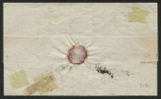 TASMANIA - Postal History : TASMANIA - Postal History: 1851 (Jan.3) Bank of Australasia (Launceston) folded printed notice sent locally and rated "2", with bold and largely complete strike of '1.O.CLOCK/3JA3/1851' datestamp in black. [The 1 o'clock datest - 2