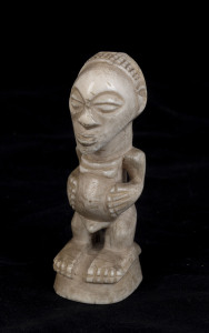 Male figure, carved ivory, Baluba tribe, Southern Congo, 12cm high