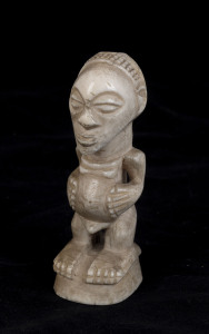 Male figure, carved ivory, Baluba tribe, Southern Congo, ​12cm high