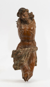 A Continental Corpus Christi statue, carved wood with polychrome finish, 18th/19th century, ​24cm high