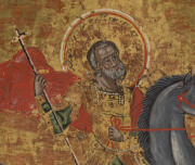 A Syrian icon of Saint Menas on horseback, hand-painted on wooden panel, 18th/19th century,29 x 21.5cm - 4