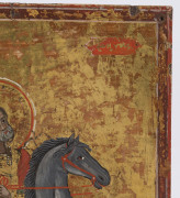 A Syrian icon of Saint Menas on horseback, hand-painted on wooden panel, 18th/19th century,29 x 21.5cm - 5